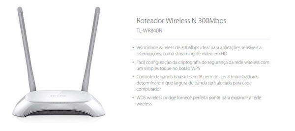 Roteador TP-link wr840n 2 antenas (Usado) - Image 3